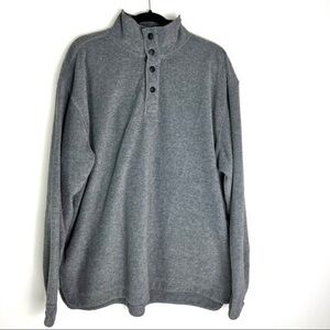 Structure Pullover Sweater mens button neck grey size XL